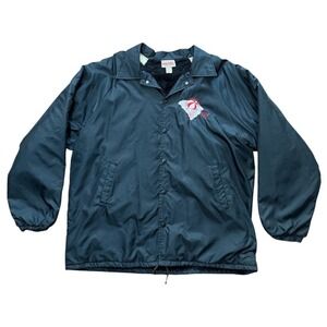 Vintage 80s Hartwell Coaches Black Sherpa Lined Beach Ball Classic Bomber Jacket